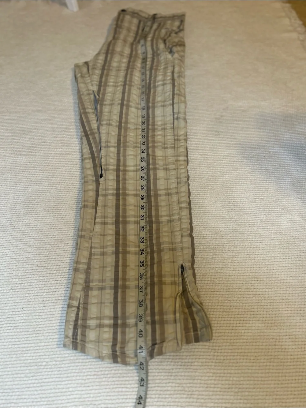 Oakley Beige and Taupe Vertical Stripe Chinos